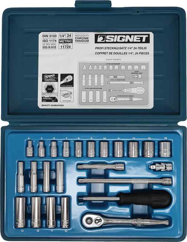 SIGNET(シグネット) 1/4ドライブ 24PC MM ソケットレンチセット 11724