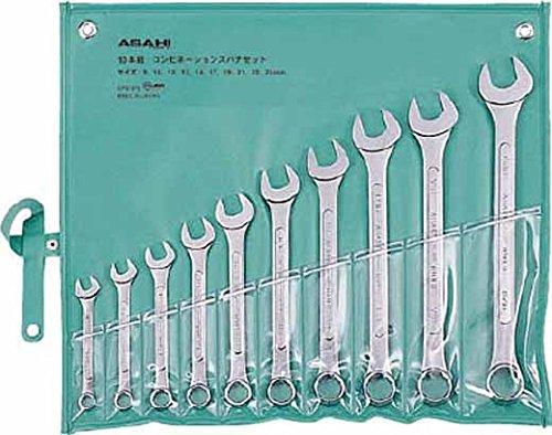 ASH コンビネーションスパナ10本組セットJIS8-24mm(パネルタイプ) CPS1010