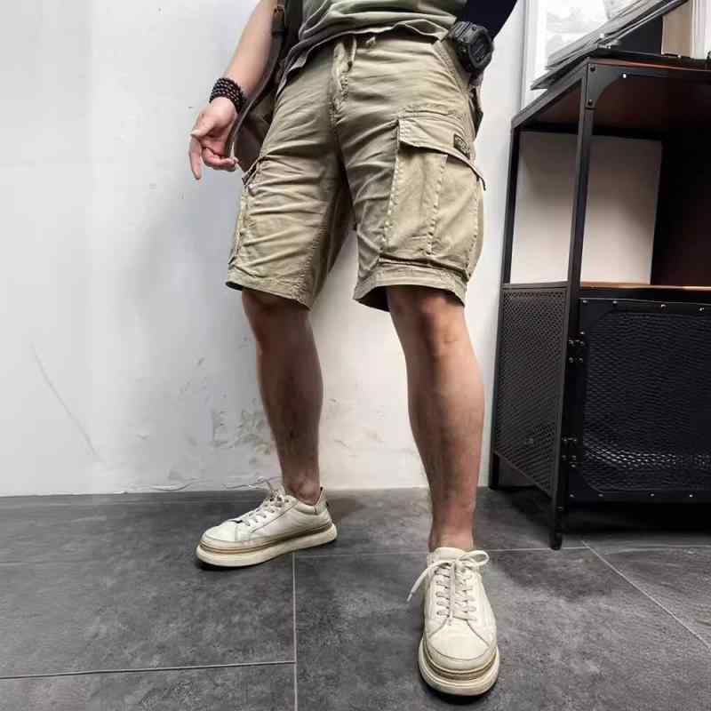 パンツ メンズ ハーフパンツ カーゴパンツ ゆったり ストレート ベルト付き 夏 アウトドア ポケット 多数 ブラック グレー カーキ ポリエステル