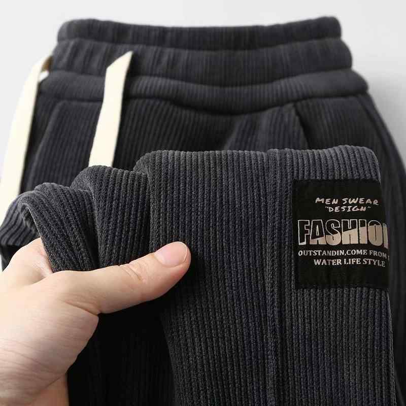 パンツ メンズ 男性用 コーデュロイパンツ テーパードパンツ スウェットパンツ イージーパンツ リラックスパンツ ワイドレッグパンツ 無地 秋冬 伸縮性 スポーツ 普段使い M L XL 2XL 3XL 4XL 5XL ブラック 黒 グレー