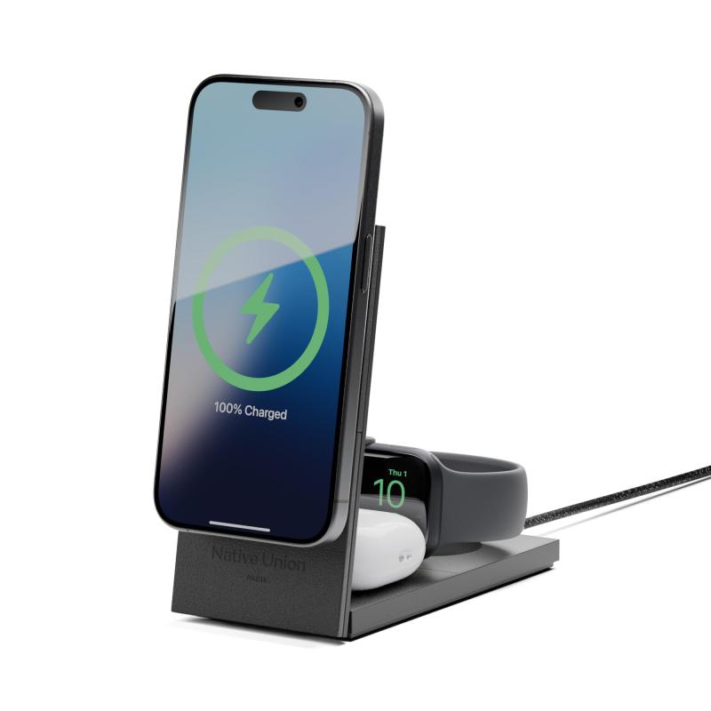 Native Union（ ネイティブユニオン） Rise 3-in-1 マグネットワイヤレスチャージャー ? Qi2認定 & MagSafe 15W急速充電 折りたたみ式充電スタンド for iPhone Air, 17, 17e with A