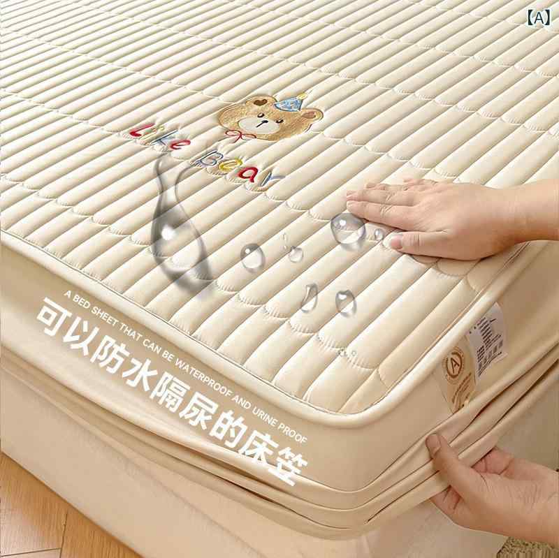 子供用 防水 床パッド キッズ ベビー 尿漏れ 防止 保護 シーツ 親肌 透気性 綿混 ポリエステル 防滑 加工 ベラベア カード 柄 単品 90x200cm 5-25cm 対応 現代 シンプル スタイル 吸湿 速乾 機能 ミルク コーヒー ミルクホワイ