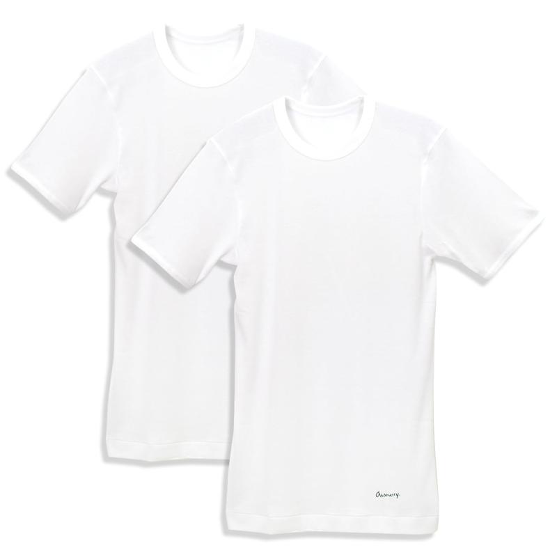 ANGLE(アングル) インナートップス日本製 ２枚組 メンズ アサメリー 丸首Tシャツ 綿100% 通気性 速乾性 シャリ感メンズ