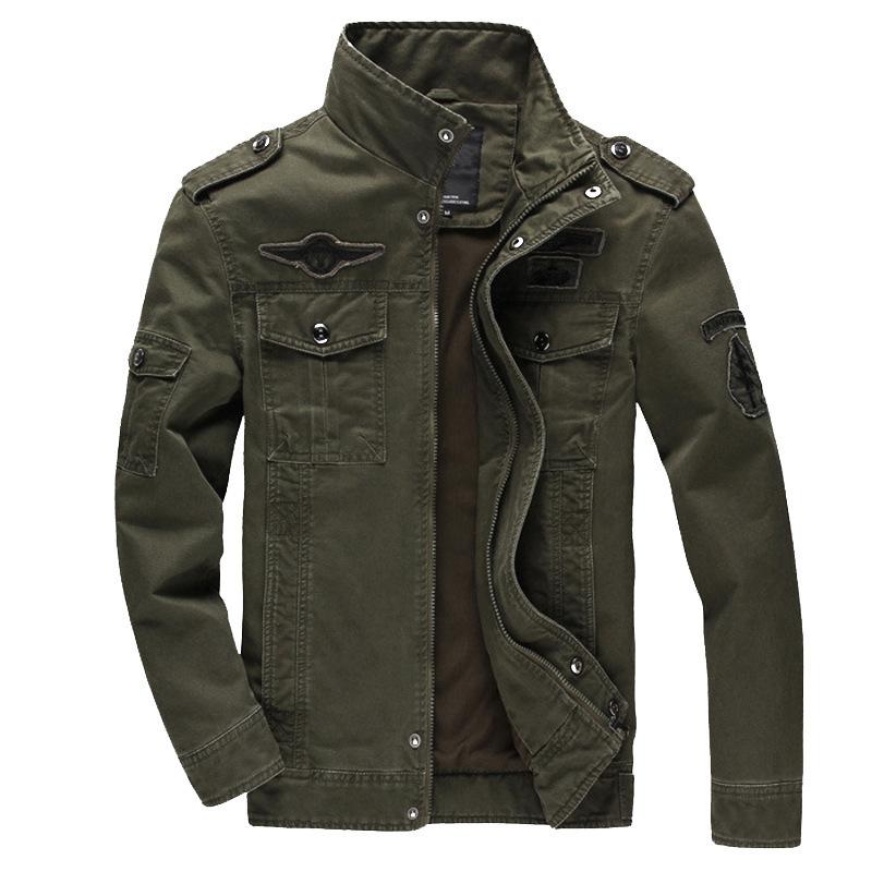 メンズ ジャケット コットン 軍装 デザイン 立襟 ジップアップ 長袖 ルーズフィット ビッグサイズ 側面ポケット 丸底 春季 秋冬 対応 コットン100% ポリエステル裏地 軽量 吸湿性 伸縮性 通勤用 アウトドア 普段使い かき色 ブラック ミリタリ