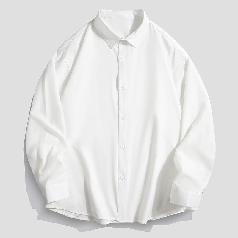 シャツ メンズ 男性用 長袖 シャツ 襟付き トップス リネン混紡 春物 春服 ホワイト 白 グレー ブラック 黒 ブルー 無地 ゆったり ルーズ