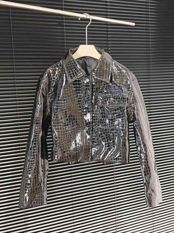 レディース ジャケット 秋冬 短丈 ワイドシルエット ワニ風 光沢 PUレザー 動物紋 ポロカラ 長袖 シングルブレスト ポケット ストリートスタイル トレンド 女性用 ミドル厚 ラフ ファッション コート トップス