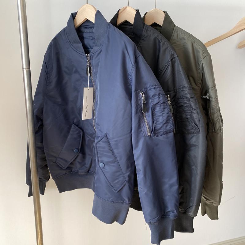 メンズ レディース 飛行員ジャケット 棒球服 コットン 綿ジャケット コットンコート コットンジャケット コットンアウター コットントップス 春季 春夏 薄手 合体型 立領 フード付き 長袖 収口袖 ロケット底辺 サイドポケット 黒 ネイビー ミリタリー