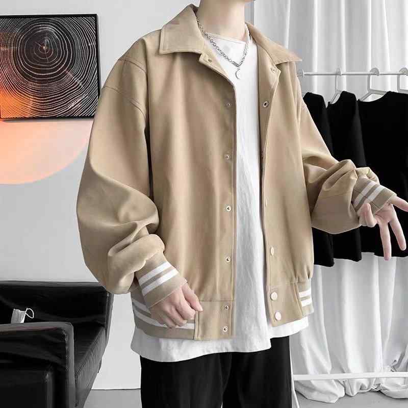 メンズ ジャケット 秋 長袖 立領 シングルブレスト ポリエステル 厚手 ゆったり かっちり ブラック 薄ブラック かき色 学生 トップス コート 秋冬 軽量 吸湿速乾 普段使い アウトドア ユニセックス トレンド 復古 韓国風 チルドレン 青少年 ゆっ