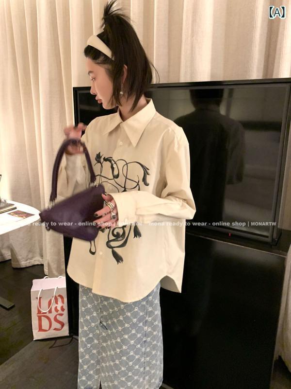 シャツ 女性用 長袖 開襟 気質 通勤 トップス ベーシック デザイン 米色 紫ピンク 接触冷感 伸縮性 綿混 吸湿速乾 軽量 秋 秋冬 普段使い オフィス カジュアル スタイル