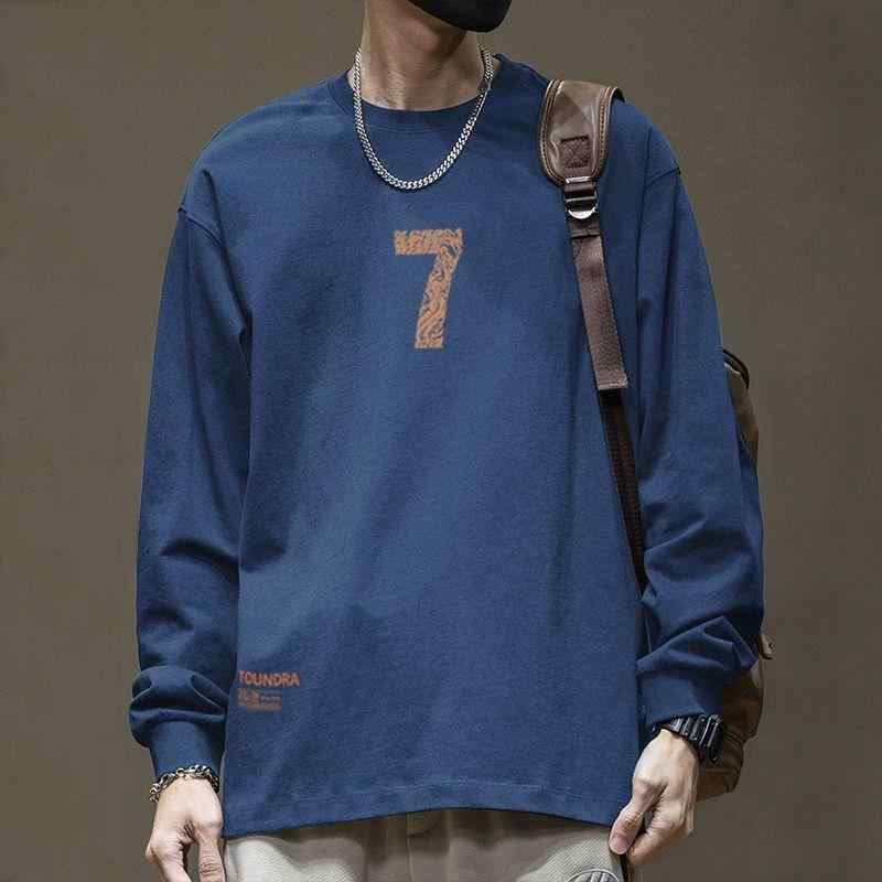 メンズ Tシャツ 長袖 綿 素材 精梳コットン 96%以上 純色 デザイン 丸首 ゆったり ルーズフィット シンプル トップス 日常 普段使い 青年 向け 透気性 防晒 機能 白 黒 灰 紺 カーキ ブルー カラー 四季 通年 対応 印花 プリント 詳細