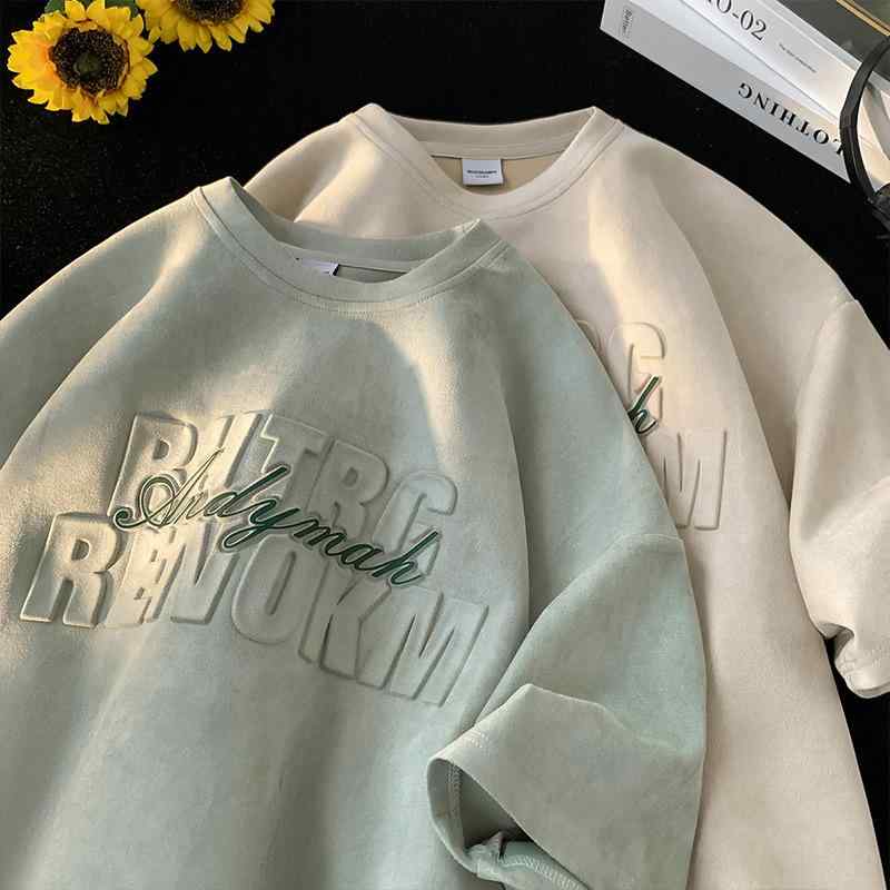 メンズ Tシャツ 短袖 半袖 トップス 男性用 夏 春夏 グレー系 グリーン系 ブラウン系 ベージュ系 ブラック 涼しい 接触冷感 吸湿速乾 ポリエステル 混紡 化繊 ゆったり ルーズフィット ビッグシルエット ラウンドネック セットインスリーブ 無地