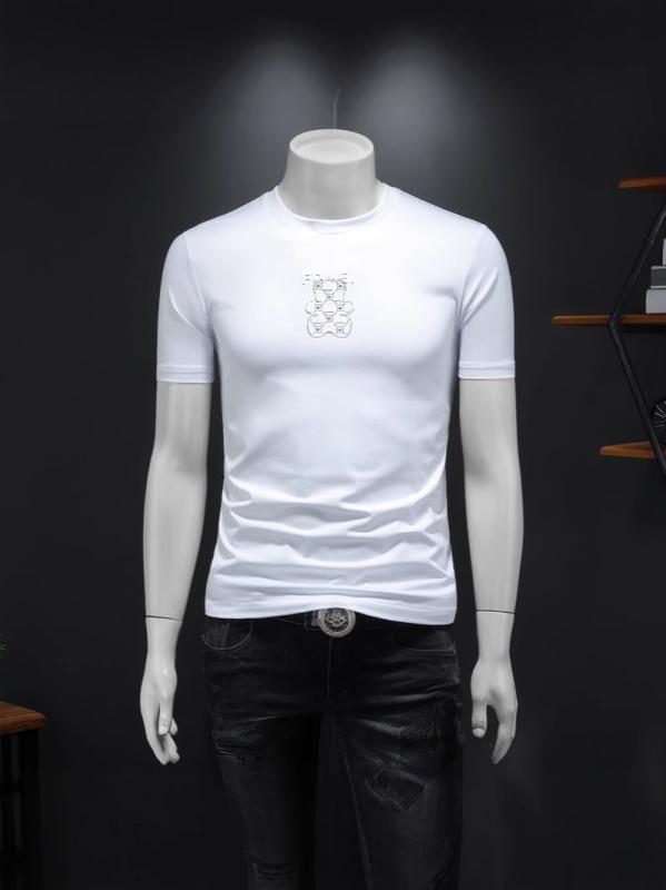 メンズ Tシャツ 短袖 丸首 修身 半袖 インナー コットン 混紡 薄手 軽量 吸湿速乾 プリント アルファベット 幾何学柄 ホワイト ブラック 夏用 普段使い ファッション トップス 半袖シャツ ベースレイヤー カジュアル メンズウェア 6,472円