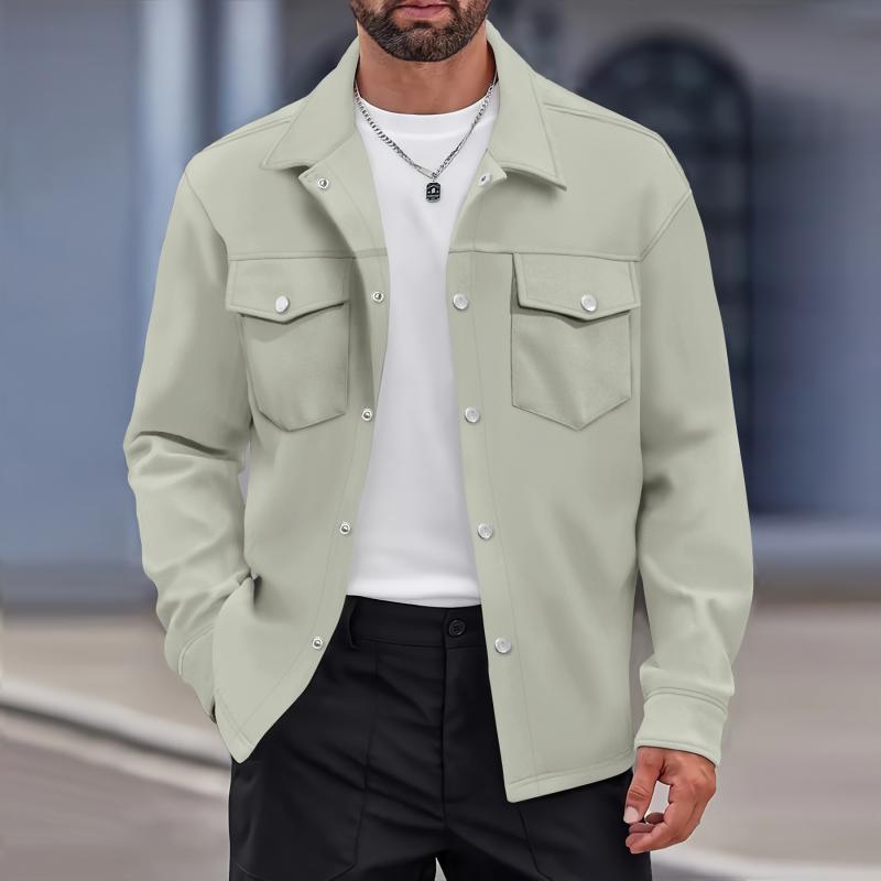 メンズ 秋冬 ジャケット コート 修身 翻領 シングルブレスト 純色 ダブルポケット 合身 耐摩耗 再生繊維 ポリエステル 長袖 直裾 ボタン イージーアイロン ミントグリーン ベージュ ブラック ネイビー ユース ファッション シティスタイル カジュア