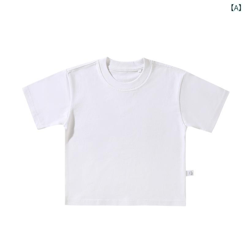 子供用 Tシャツ 男の子 女の子 ミックス 3～8歳 100～140cm 綿100% 短袖 丸首 無地 プリント ロゴ 白色 米色 アイボリー ブラック グリーン パープル 春夏 普段使い 軽量 吸湿速乾 通気性 伸縮性 子供服 トップス カジュアル