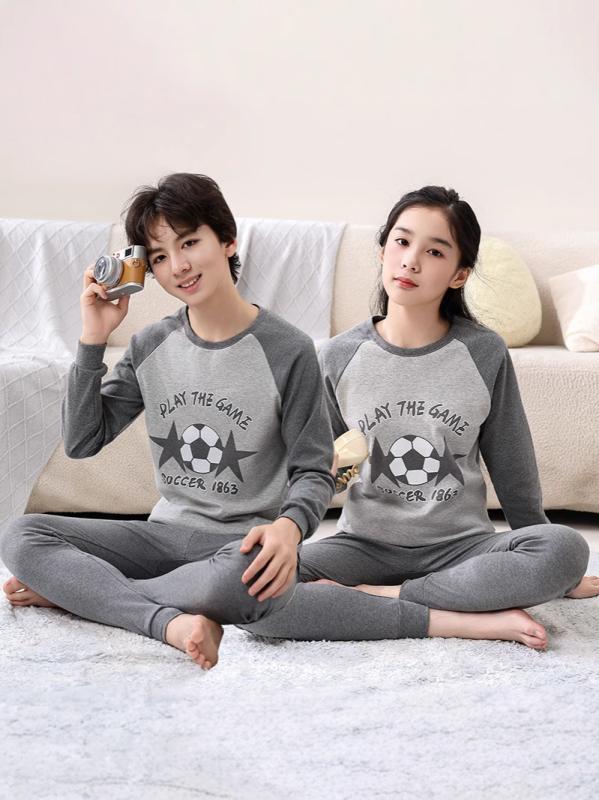 キッズ 男女用 秋冬 コットン 長袖 ルームウェア セット 保暖 インナー トップス パンツ かわいい 動物 プリント 条紋 チェック 柄 長袖 丸首 長袖 トップス 長袖 ボトム コットン100% 厚手 保暖 機能 秋冬 向け 子供 部屋着 寝間着 イ