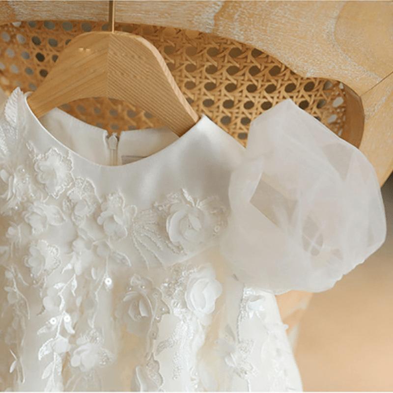 女の子 子供 礼服 蓬蓬スカート レース プリンセスドレス 花嫁付添い 女児 ドレス セット チュール 切り替え 親子 スタイル 雪紡 ポリエステル 軽量 涼しい 伸縮性 白色 ピンク ワインレッド 通年 かわいい 女の子向け 誕生日パーティー用 結婚式