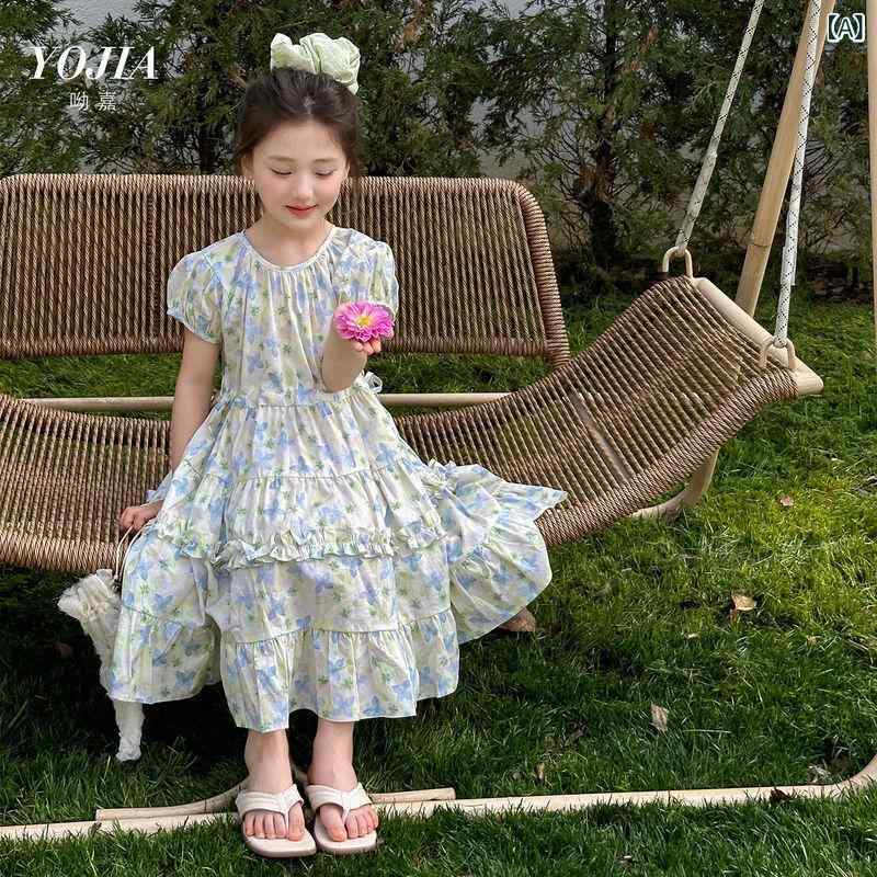 うしろ帯 衣装 春夏 可愛らしい 御姫様 ひな型 太陽面爆発 スコート 短袖 小花柄 刷り上げる 110糎 120糎 130糎 140糎 150糎 160糎 170糎 赤ちゃん服 御嬢さん 御召しもの 甘め 表現スタイル ポリエステル 出どころ 口さかしい 動くこと