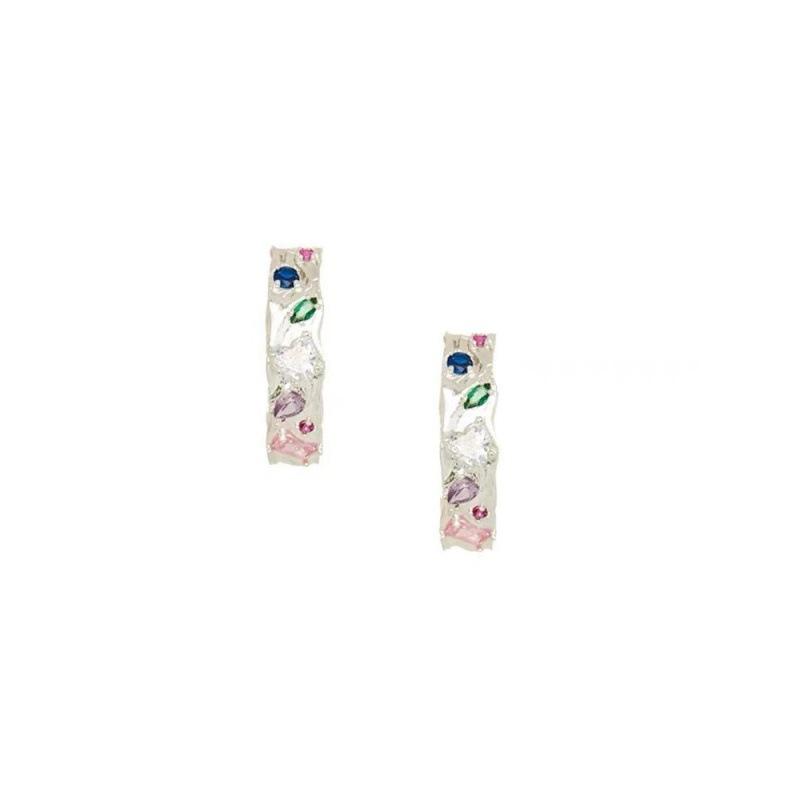 イヤリング 女性用 シルバー メッキ加工 丸型 デザイン 華奢 耳飾り かわいい 独特 気質 高級感 幾何学 花卉 蝶 貝殻 星 ストライプ 花 ハート 復古 キャンディ 果物 食品 モチーフ インスピレーション スタイル 芸術的 軽量 普段使い かわい