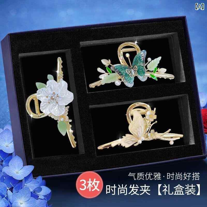 ヘアアクセサリー 女性用 花柄 ヘアクリップ セット ローズモチーフ 大型 クロコダイルクリップ 合金製 電気メッキ加工 かわいい 清新 甘い 植物 花 春 2024年 人気 ギフト 誕生日 彼女向け