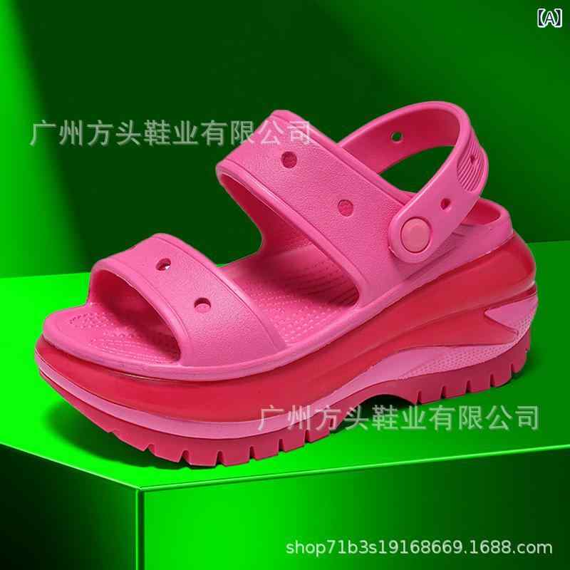 女性サンダル クロスデザイン 双ストラップ クロッシェ 夏用 防滑耐磨 ヒール7cm トゥカバー 厚底 軽量 伸縮性 吸湿速乾 メンズレディース ピンク系 紫色 アイボリー 白 ブラック 普段使い 通勤用 アウトドア 女性用
