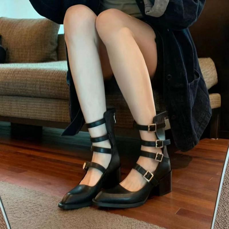 サンダル 女性用 細ストラップ レースアップ セクシー オープントゥ ミドルヒール ラウンドトゥ 大きいサイズ ローマンスタイル 黒 夏 シンプル 軽量 PU素材 ゴム底 吸湿速乾 通気性 歩きやすい 普段使い ファッション かわいい 接触冷感 伸縮性