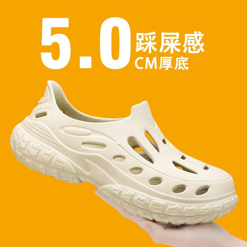 メンズ 洞洞靴 夏用 潮流 屋外 大きいサイズ 柔らかクッション ビーチサンダル 男性用 スリッパ 透気 EVA素材 丸トゥ 平底 ピックアンドミックスカラー 休?スタイル 黒 グレー カーキ セットオン 防水 軽量 ビッグフィット 4,341円