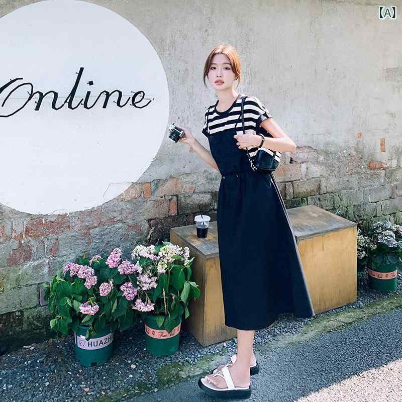 衣装 レディース 夏 条紋 うつり変わり ひな型 決まり 表現スタイル ゆったり 平服 スコート A字型 中長丈 丸首 短袖 高腰 ?綸 原材料 人となり 通い 百搭 風 広々とした 影ぼうし 単品 組みあわせ 能力のある 純色 柄 練りあわせる 製作 杭州 出どころ 人となり 通い