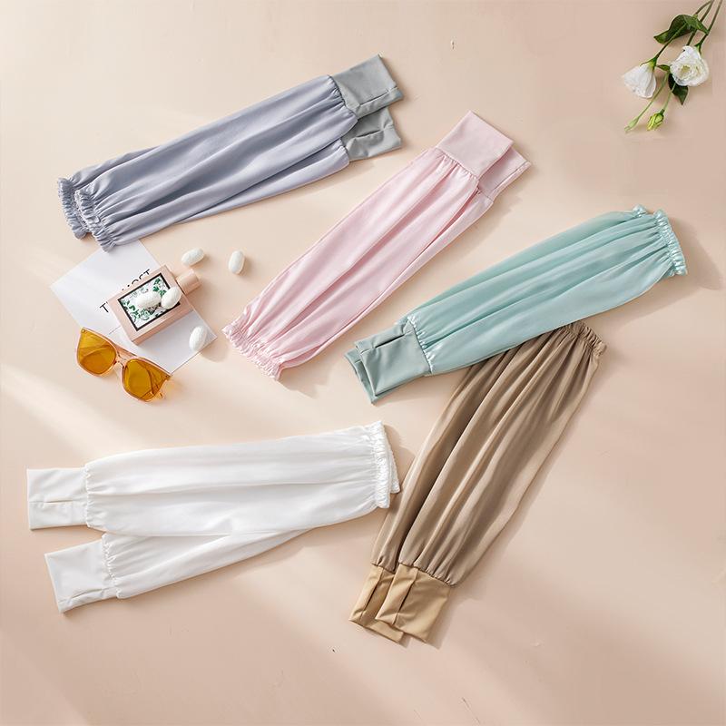 防晒 袖カバー 女性用 桑蚕絲 真? 100% 接触冷感 夏用 緑 ピンク ブラック ホワイト 香? シルバーグレー 復古スタイル 軽量 伸縮性 運転 サイクリング 旅行 ゆったりフィット 純色 遮陽 手袋 普段使い アウトドア 通勤 吸湿速乾 UVカッ