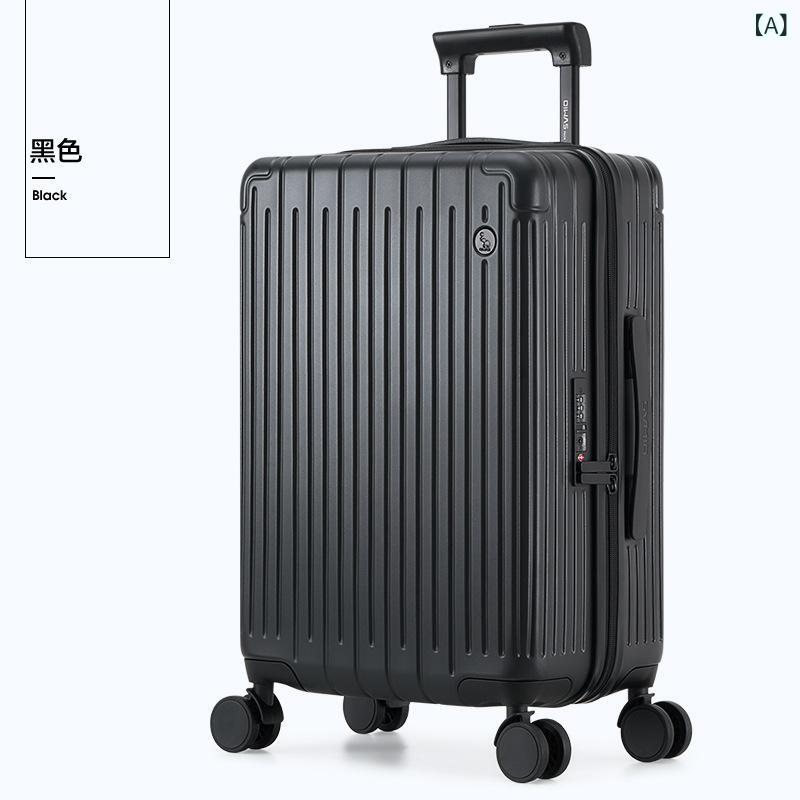 旅行バッグ 男女兼用 持ちはこび入れもの 旅する御徒面子 ABS原材料 耐摩耗 耐スクラッチ 商行為旅する 通い出張 ユニバーサル車輪 ファスナー開閉 押しひろげるなし 決まり切った合いことば鍵を掛ける 黒いこと しろがね色 青み 18in 20in 24in 26in
