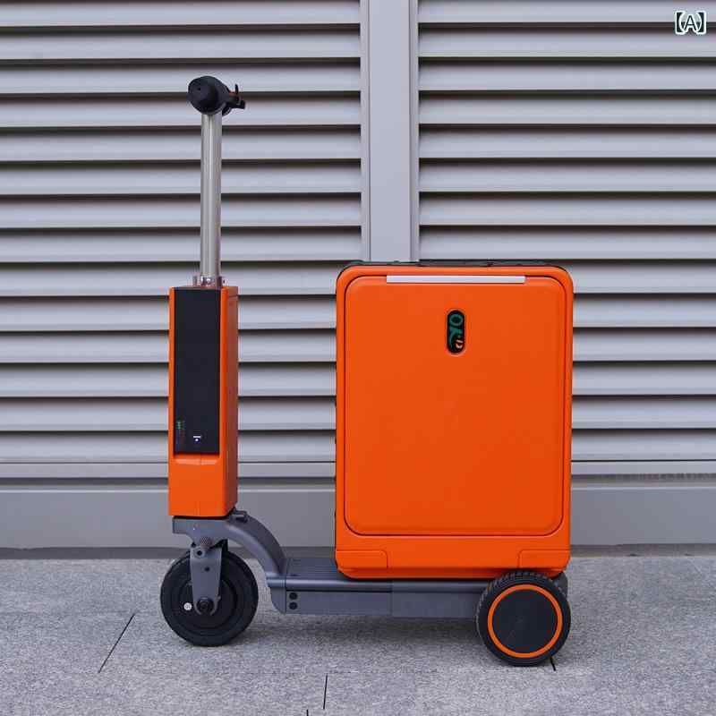 電動 スーツケース 大人 可座り 66cm 旅行 鞄 代? 機内持ち込み 可能 スマート キャリーバッグ ビジネス 旅行 ユニセックス PC素材 万向輪 ロック式 開閉 純色 デザイン 休?スタイル ポリエステル内張り エナメルオレンジ 松脂グリーン セ