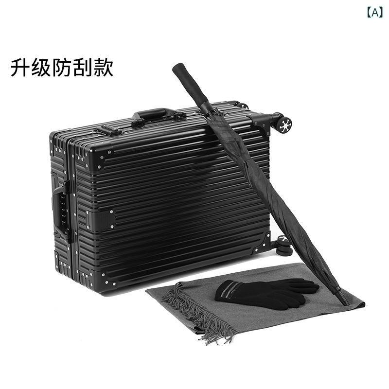 旅行バッグ ユニ一発やる 軽銀アロイ 持ちはこび入れもの 20in 24in 26in 28in 大静電容量 雨合羽 防盗 TSA鍵を掛ける 万向輪 商行為旅する 純色 黒いこと 赤 うす暗い緑であること 薄墨色 しろがね色 チタン サクラ色ゴールド 軽さ 耐久性 メ