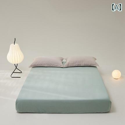 ベッドスカート 純棉 磨毛加工 厚手 接触冷感 吸湿速乾 軽量 通年用 シングルサイズ ベッドカバー フラットシーツ 枕カバーセット 現代簡約 デザイン 活性染色 斜紋織り 0.9m 対応 1000g 以上 重さ 再生繊維 混紡 ピュアホワイト グレー