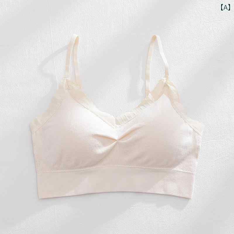 夏 レディース 無縫ブラジャー 文胸 無ワイヤー 乳膠パッド タンクトップ インナー チューブトップ バンドゥ コットン 素材 厚めカップ 全カップ 固定肩紐 抹胸 スタイル 透気性 快適 シンプル カジュアル ミルクホワイト グレー ブラック ライトイ