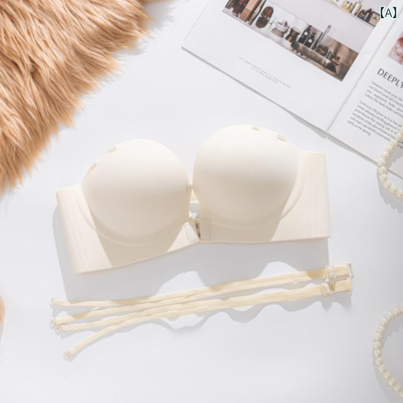 ブラ 女性用 小胸用 プッシュアップ 無痕 美背 大露背 前ホック Uネック 無ワイヤー ハンドカップ 光面 ニット素材 快適 サイドサポート 3/4カップ 上薄下厚 香?色 肌色 コーヒー色 ブラック セクシー 春夏 通勤 普段使い 軽量 伸縮性 接触