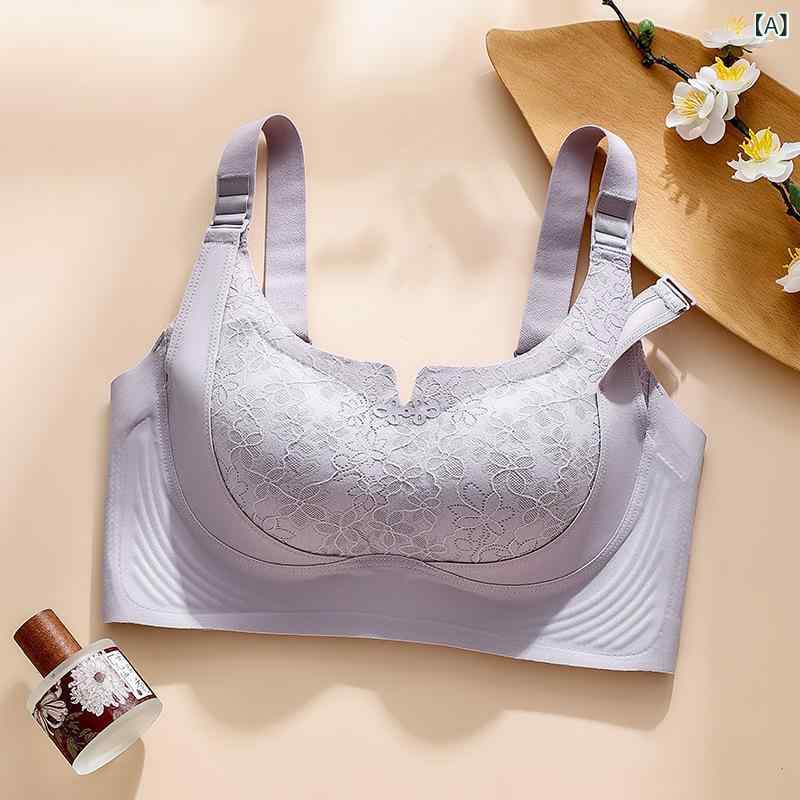 レディース ブラジャー ワイヤレス 全カップ 薄型 ニット ナイロン ストレッチ 収集 サイドサポート 副乳カバー 胸型調整 快適 通気 無痕 プッシュアップ 大きめバスト 軽量 伸縮性 高級感 紫 緑 ブラウン ブラック グレー ホワイト レッド 青年