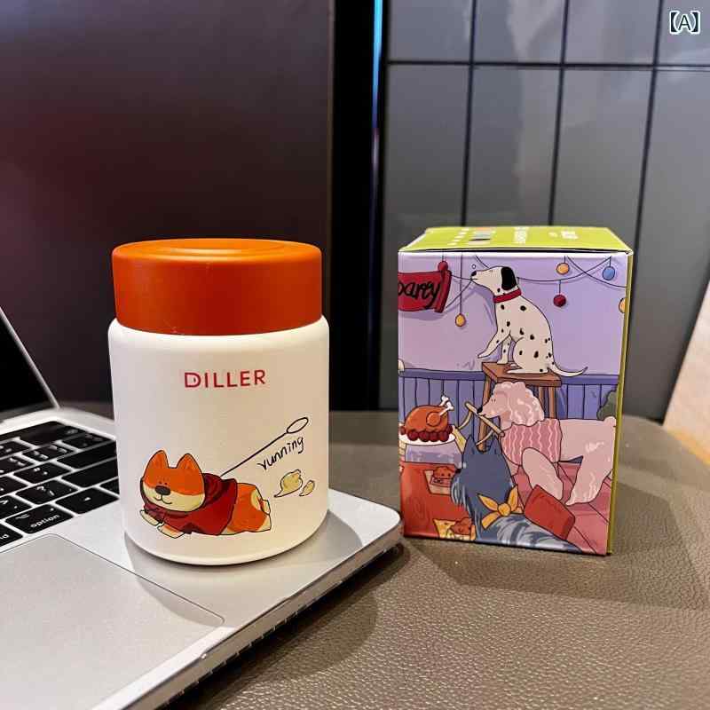 保温カップ 女性用 ミニ ポータブル ステンレス 真空 接触冷感 かわいい犬柄 旅行 車載 150ml ピンク グリーン ブルー ブラック ベージュ