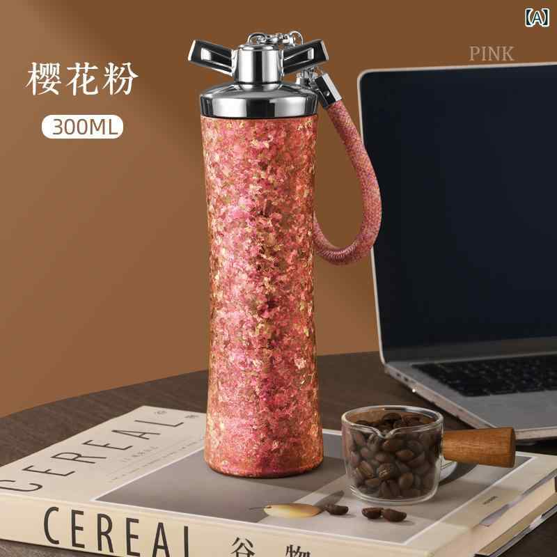 保温杯 お上さん用 純チタン 軽さ 保温 麦わら付き添い人 携帯型 車載 300ml 桜花粉 星瀚紫 氷河青 しろがね色 グラデーション 人付き合い冷感 吸湿速乾 軽奢 教え子向け お上さん向け 汎用 運動すること 老人ホーム 車載 事務室 露天 差し上げ物