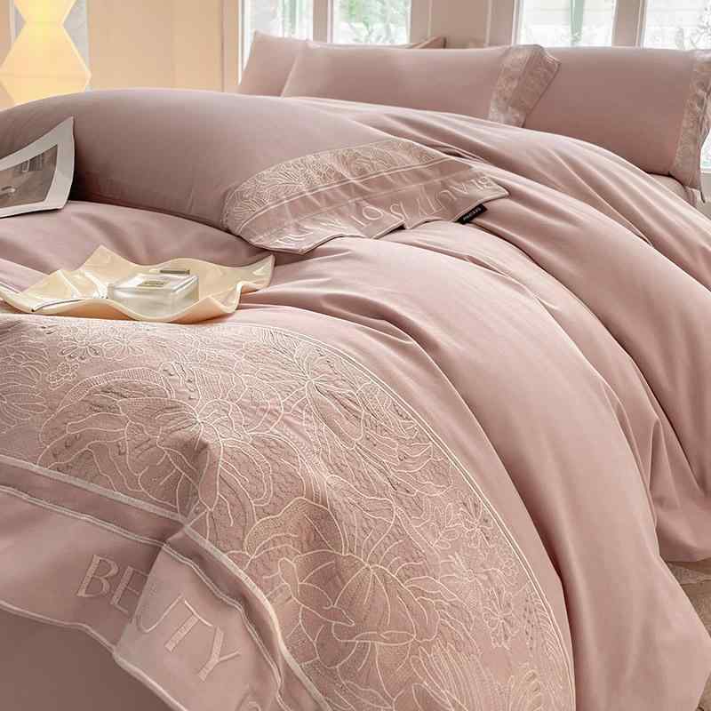 冬用 ベッドルームセット 純棉 フルスレッド フランネル加工 加厚 保暖 四点セット ベッドシーツ スタイル 植物花柄 無地 赤桃 白桃 茶緑 ベリー ブルー ラテ ピンク グレー 軽量 吸湿速乾 寝具 快適 コットン素材 秋冬 通年使用 フラットシーツ