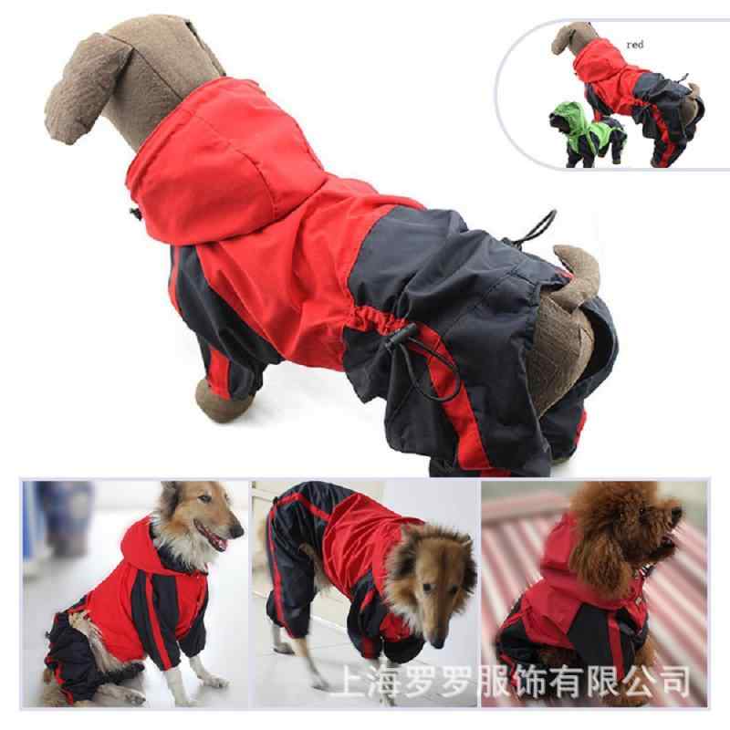 ペット 雨具 雨衣 四脚 犬用 帽子付き 防水 PU素材 赤 紫 緑 オレンジ 軽量 防水加工 通勤 散歩 外出 普段使い XS S M L XL サイズ展開 ユニセックス