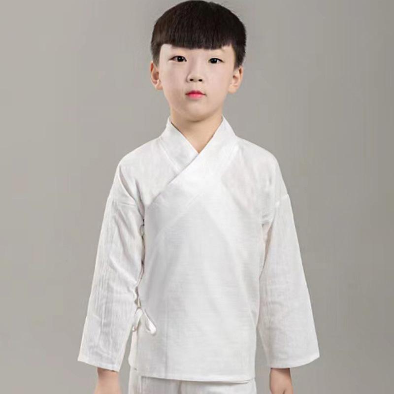 子供用漢服 内着セット 男の子 女の子 白色 レイヨン 春季 通気性 軽量 インナー トップス パンツ 古風 演出 コスプレ 普段使い 動きやすい セットアップ 柔らかい 肌触り 伸縮性 吸湿性