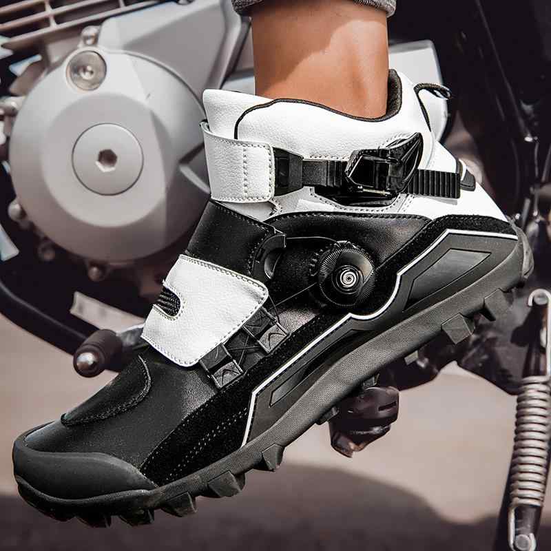 ブーツ メンズ レディース ユニセックス モーターサイクル ライディングシューズ 騎行靴 機車靴 モトクロスシューズ オフロードシューズ バイクツーリング 装備 ブラック 黒赤 黒白 カラーバリエーション フィット感 包み込み 伸縮性 通気性 防水 耐久