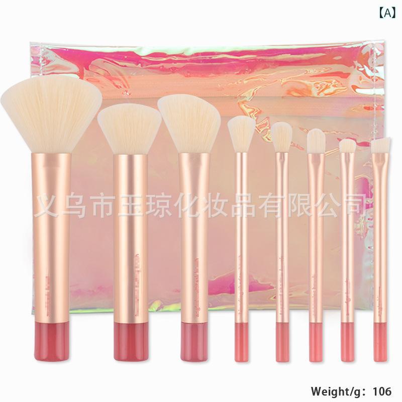 メイク ブラシ セット 8点 腮?ブラシ 粉底ブラシ アイシャドウブラシ リップブラシ アイライナーブラシ コンシーラーブラシ ブロンズブラシ ハイライターブラシ まつ毛ブラシ 人造繊維 プラスチックハンドル 伸縮式 長柄 ポータブル ジッパー収納 ケー