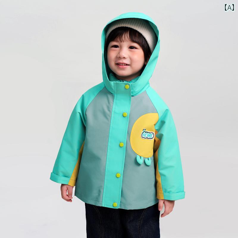 キッズ 子供 衝鋒衣 羽?服 冬 暖か 防水 脱着可能 フード付き 短丈 ゆったりシルエット カラーブロック ブルーグリーン ピンク系 ポリエステル 素材 軽量 吸湿速乾 ハイキング キャンプ 対応 3-8歳 80-120cm 10,760円