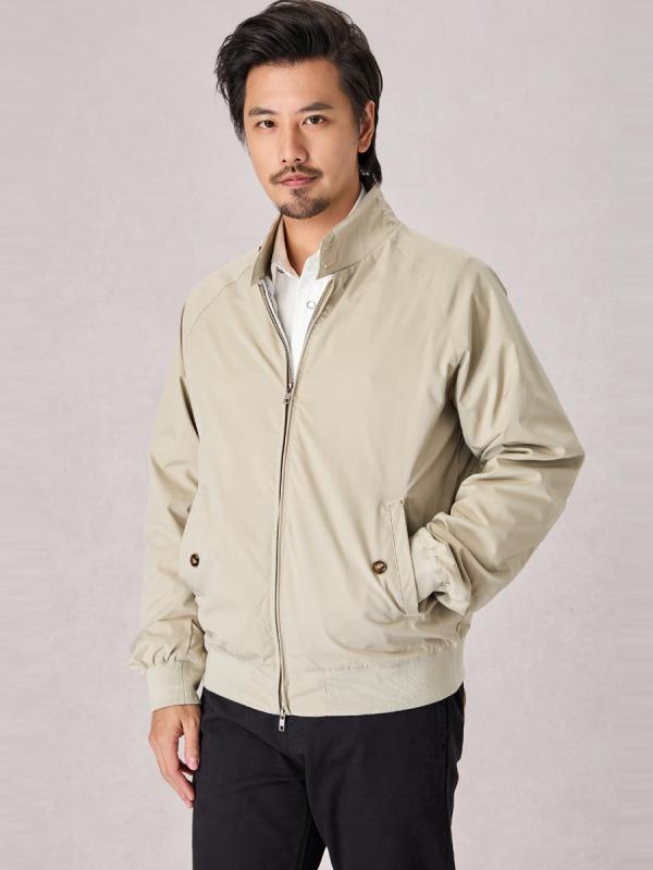 メンズ 立襟 春夏 秋冬 ジャケット 防水 防風 透気 コットン ライニング ポリエステル 合体型 薄手 純色 ローカラー サイドポケット ストレッチ ビジネス 通勤 日常使い 軽量 イージーケア レイヤード コーディネート 挿肩袖 直裾 ローカット ヘ