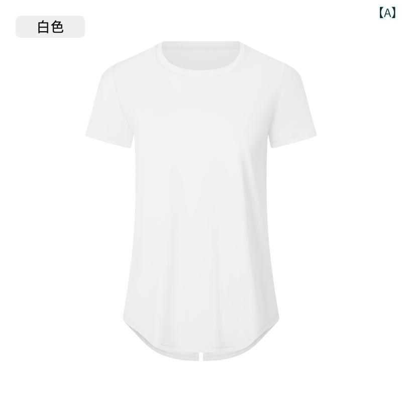 レディース ゆったり ヨガ トップス 短袖 夏用 速乾 透気 フィットネス Tシャツ メッシュ 切り替え 結び紐 スポーツ ブラトップ 綿混紡 ナイロン スパンデックス 吸湿速乾 軽量 伸縮性 ランニング ジム ワークアウト ヨガウェア 白色 ブラック
