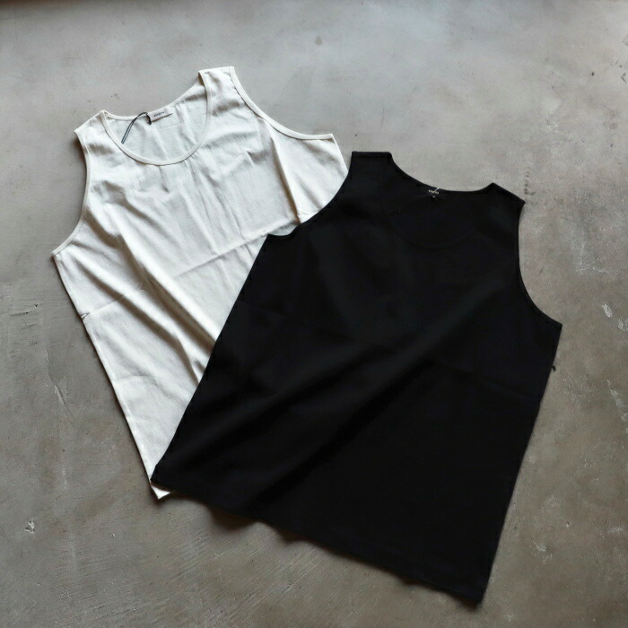 アルヴァナ トップス 無地 alvana 空紡 貯蔵タンクいの一番 プルオーバー 空紡 TANK TOP TEE SHIRTS アンティーク白いこと/黒いこと ANTIQUE WHITE/BLACK 2026春夏新作