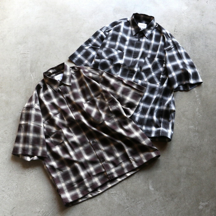 CHARGER トップス チャージャー 一風変わった 照合のしるし スピンドル プルオーバー Check Spindle Shirt  黒いこと/赤銅色 Black/Brown 2色詳しく述べる 2026春夏新作