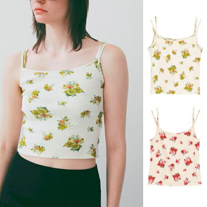 即日送りとどける CLANE 定め事商いもの クラネ メニーウェイ 御花 キャミ トップス MANY WAY FLOWER CAMI TOPS 黄色/赤いこと YELLOW/RED 2色詳しく述べる 2026春夏新作