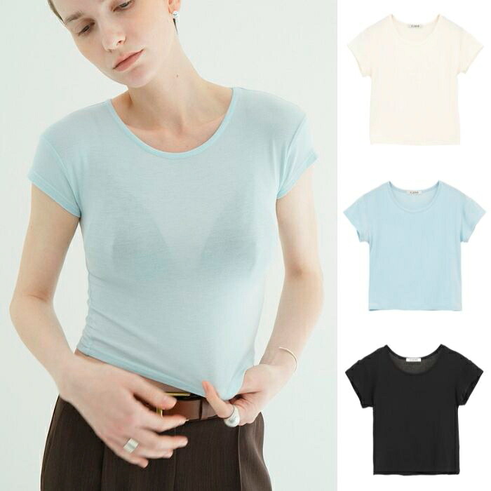 CLANE 正規商品 クラネ トップス ソフト シアー コンパクト トップス SOFT SHEER COMPACT TOPS ホワイト/サックス/ブラック 3色展開 2026秋冬新作｜Shafter