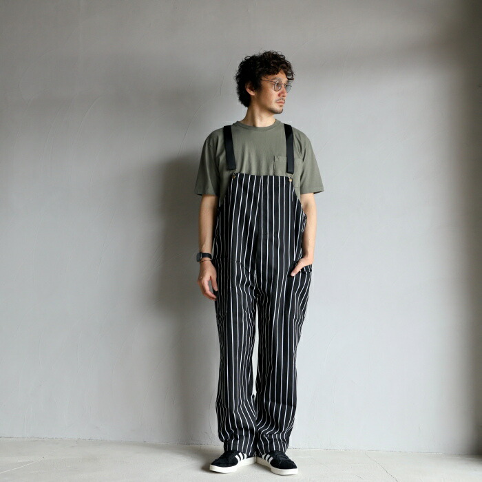 最新発見 限定 特別価格 再入荷 COOKMAN オーバーオール クックマン フィッシャーマンズオーバーオール Fisherman's Bib  Overall ストライプブラック Stripe Black biurowirtualnezoliborz.pl